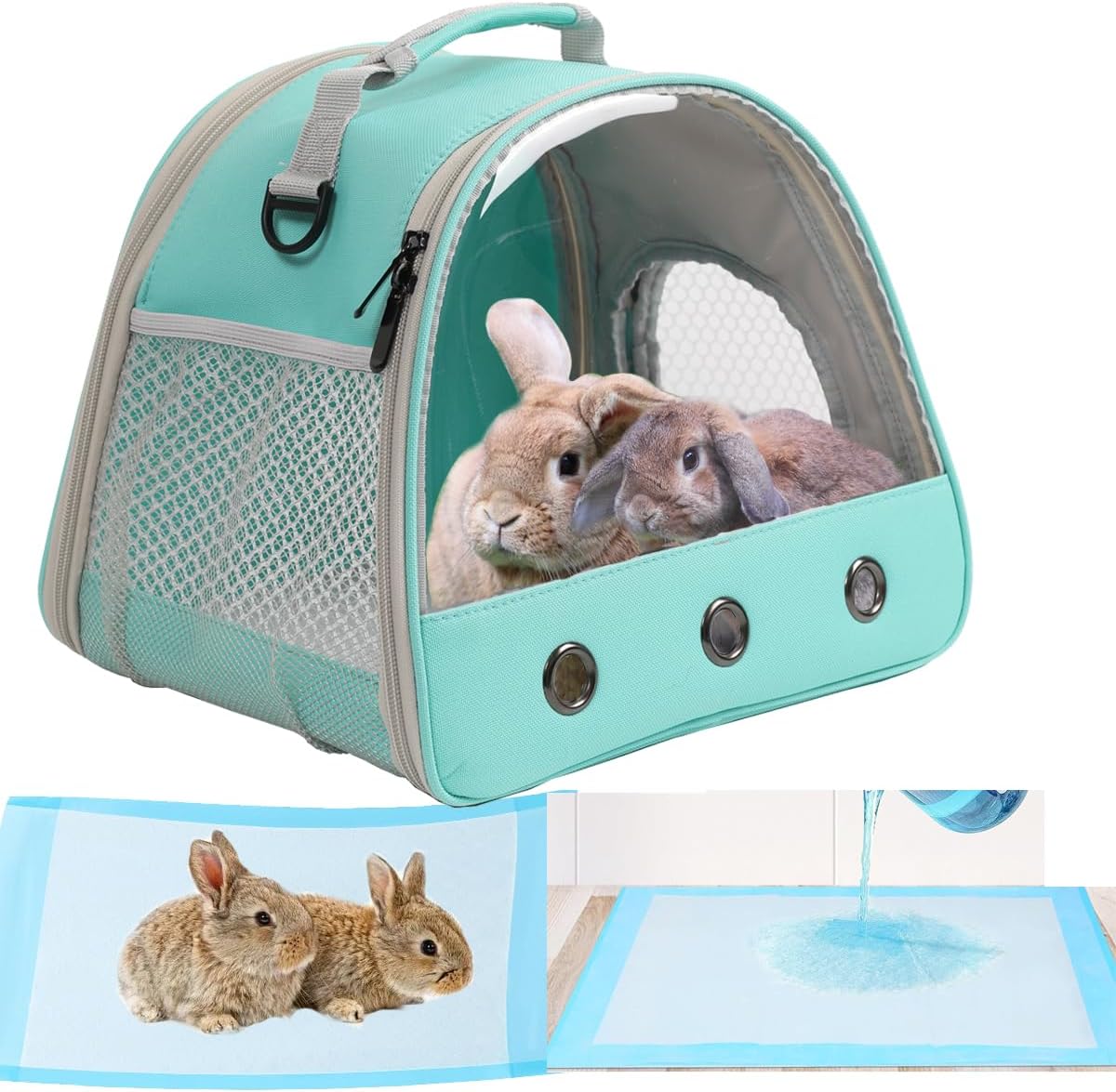 Reptile Travel Carrier Bag with Absorbent Pad Set, Pee Pad with Leak-Proof Quick-Dry Design for