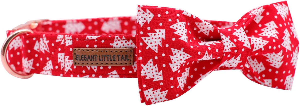 Elegant little tail Dog Collar with Bow, Cotton & Webbing, Bowtie Dog Collar, Adjustable Dog