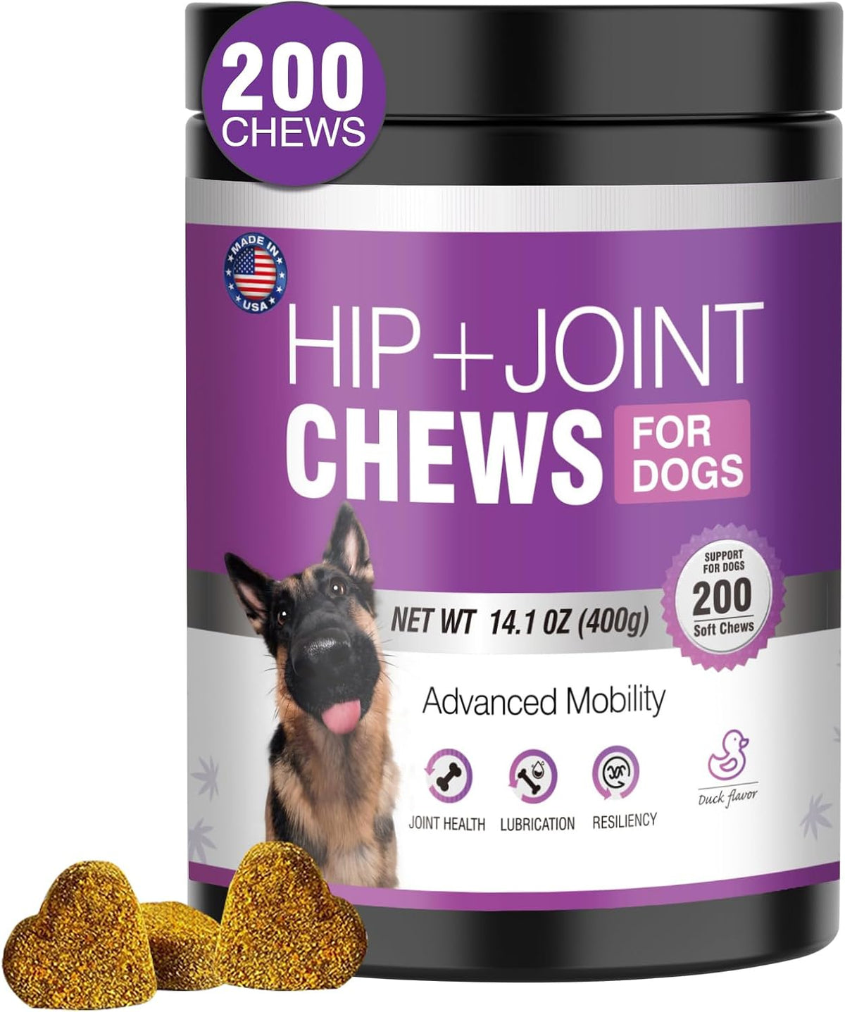 Glucosamine for Dogs 200pcs Joint Support Supplement Dog Hip and Joint Chondroitin Chews Treats