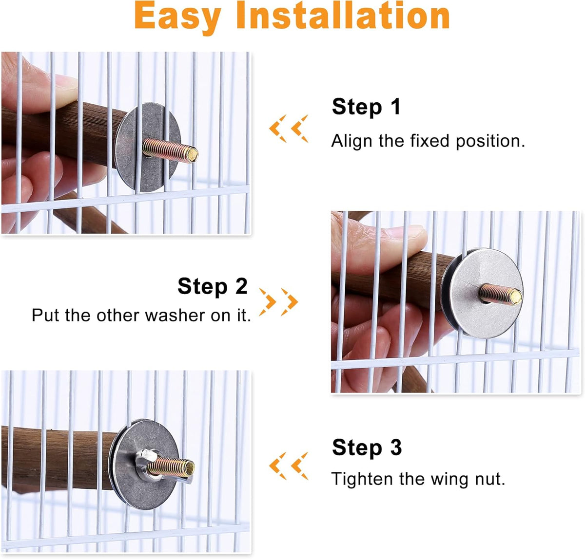 Bird Perch Stand Toy, Natural Grapevine Wood Parrot Perch Bird Cage Branch Accessories for