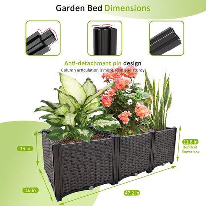 Raised Garden Bed Large Planters for Outdoor Plants Deepened Plant pots Planter Box Elevated Garden
