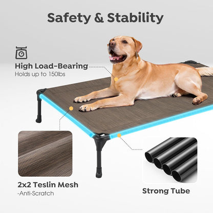 Veehoo 2 Pack Raised Dog Bed, Cooling Elevated Portable Cot with Washable & Breathable Mesh