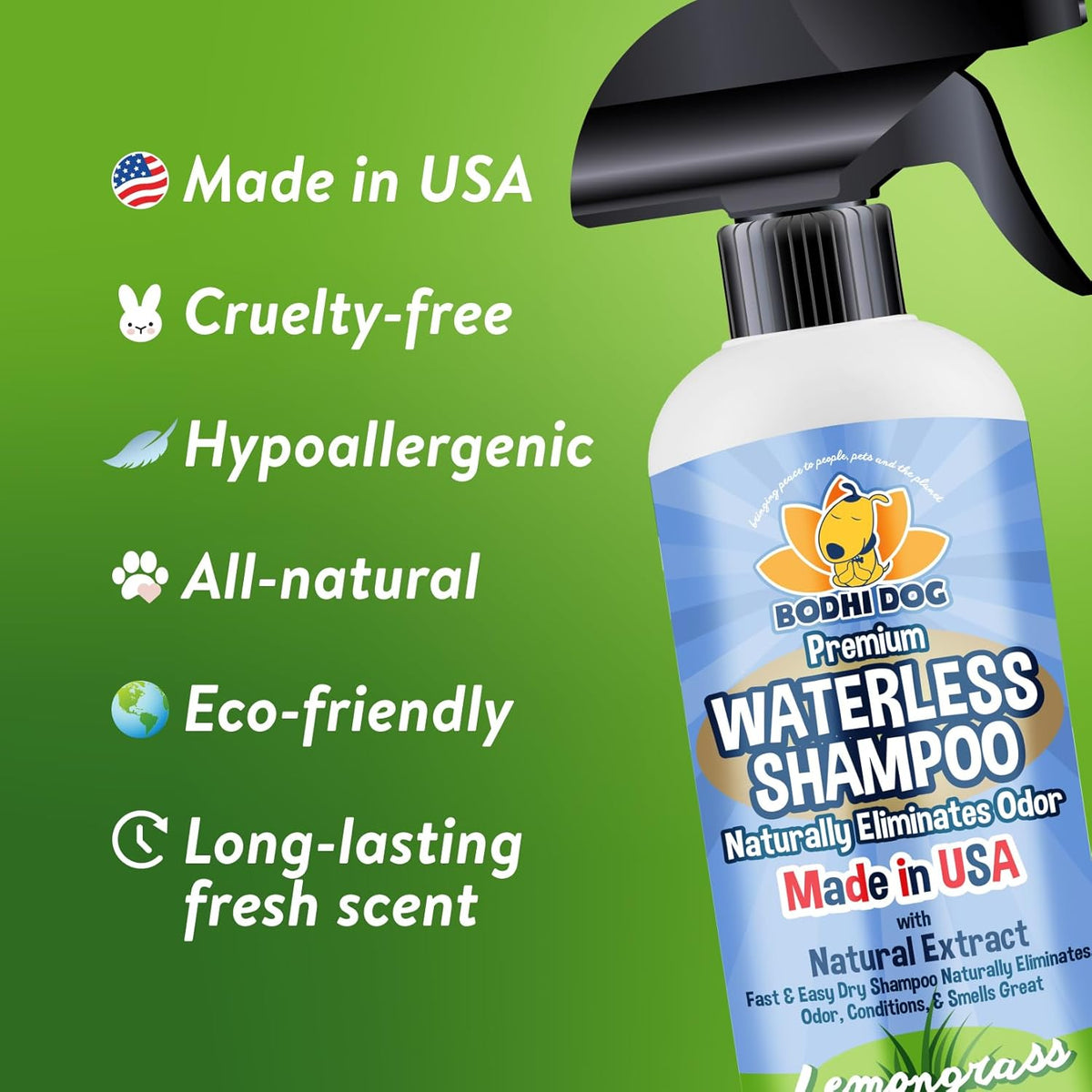 Bodhi Dog Waterless Shampoo for Dogs & Cats - Natural Dry Shampoo, Neutralizes Odor, No Rinse