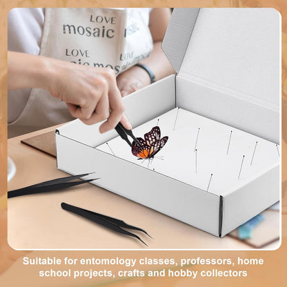 Taiyin 2 Sets Insect Pinning Kits Include 2 Insect Pinning Boxes 2 Insect Pinning Boards 100 Insect