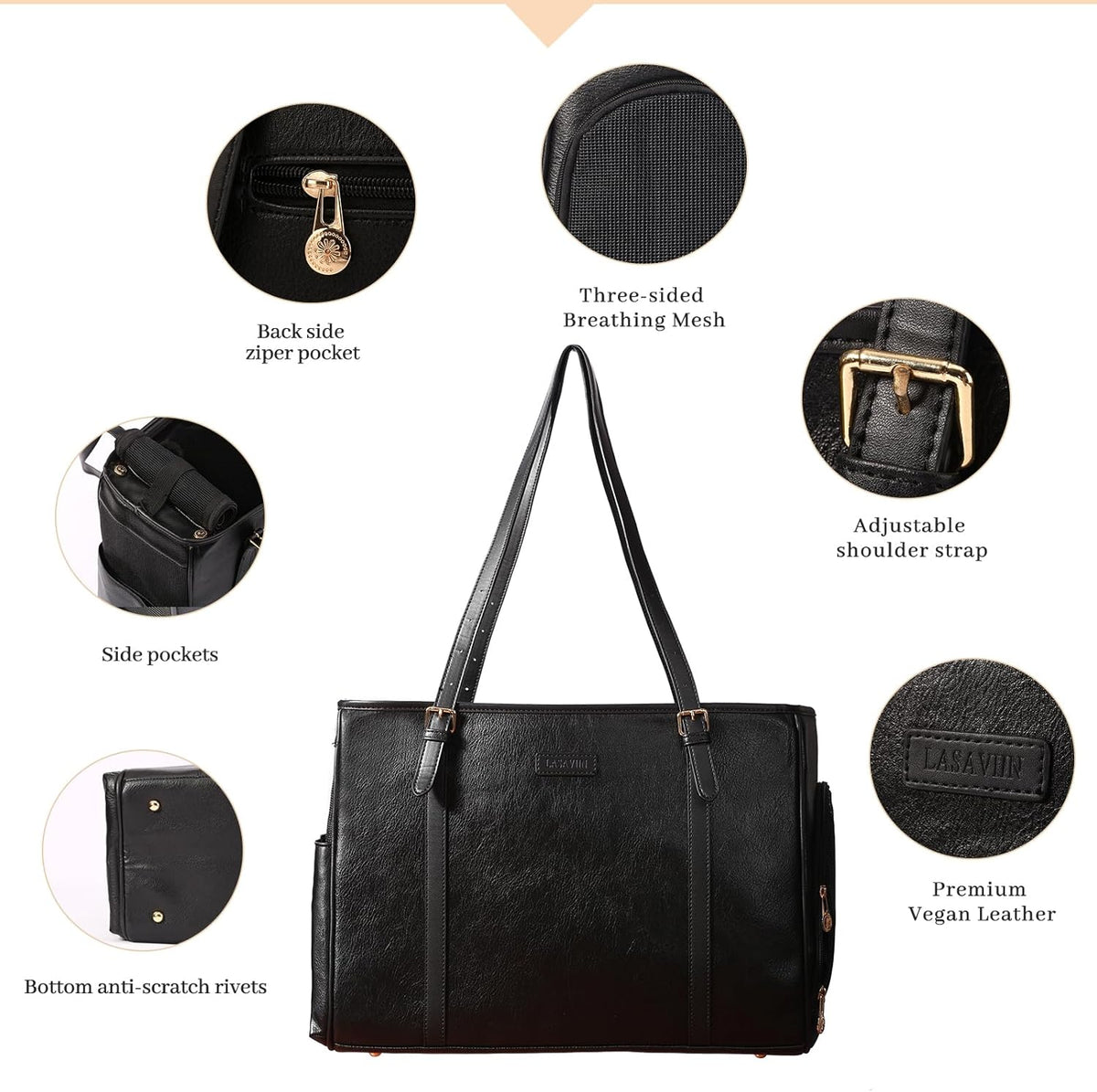 Fashion Dog Purse Pet Carrier Leather Bag for Small Dogs Cats Puppy, Portable Tote Bag Airline