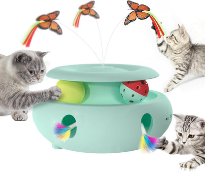 Cat Toys,3-in-1 Interactive Cat Toys for Indoor Cats,Rechargeable Automatic Interactive Cat Toy