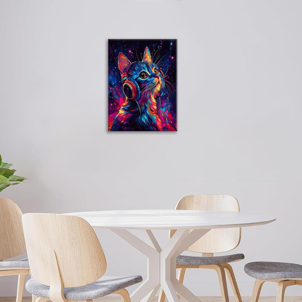 Cat Wall Art Canvas Fantastic Animal Wall Decor Prints Framed Painting Colorful Pictures Gifts