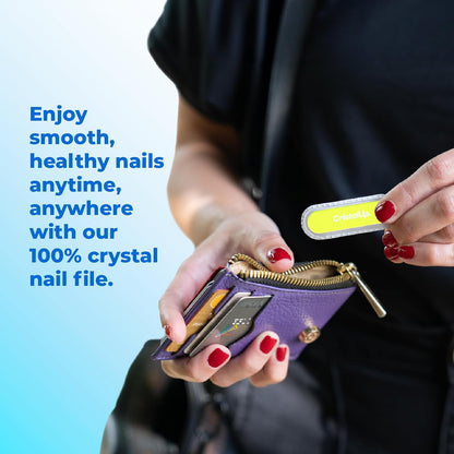 Crystal Nail File 1.6 in, Mini Glass File Ideal for Wallet, Durable, Gentle on Nails, Perfect for
