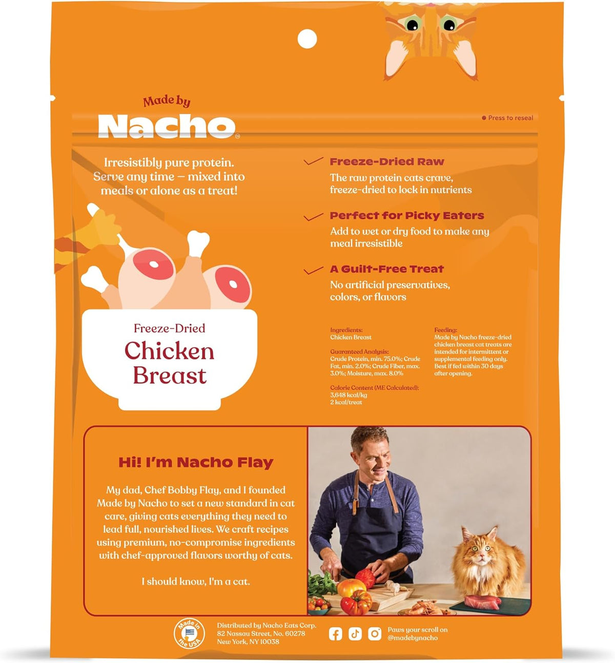 Made by Nacho Freeze-Dried Chicken Breast Meal Topper, Mixer or Treat 3.5oz | High Protein, Pure