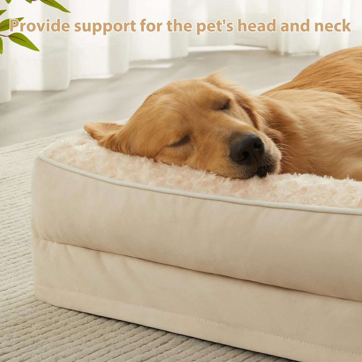 BFPETHOME Orthopedic Dog Beds for Large Dogs-Waterproof Sofa Dog Bed with Removable Washable Cover