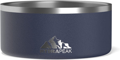Hydrapeak Dog Bowl; Non Slip Stainless Steel; Water and Food Dish; Large Sized and Small Dogs; 32oz