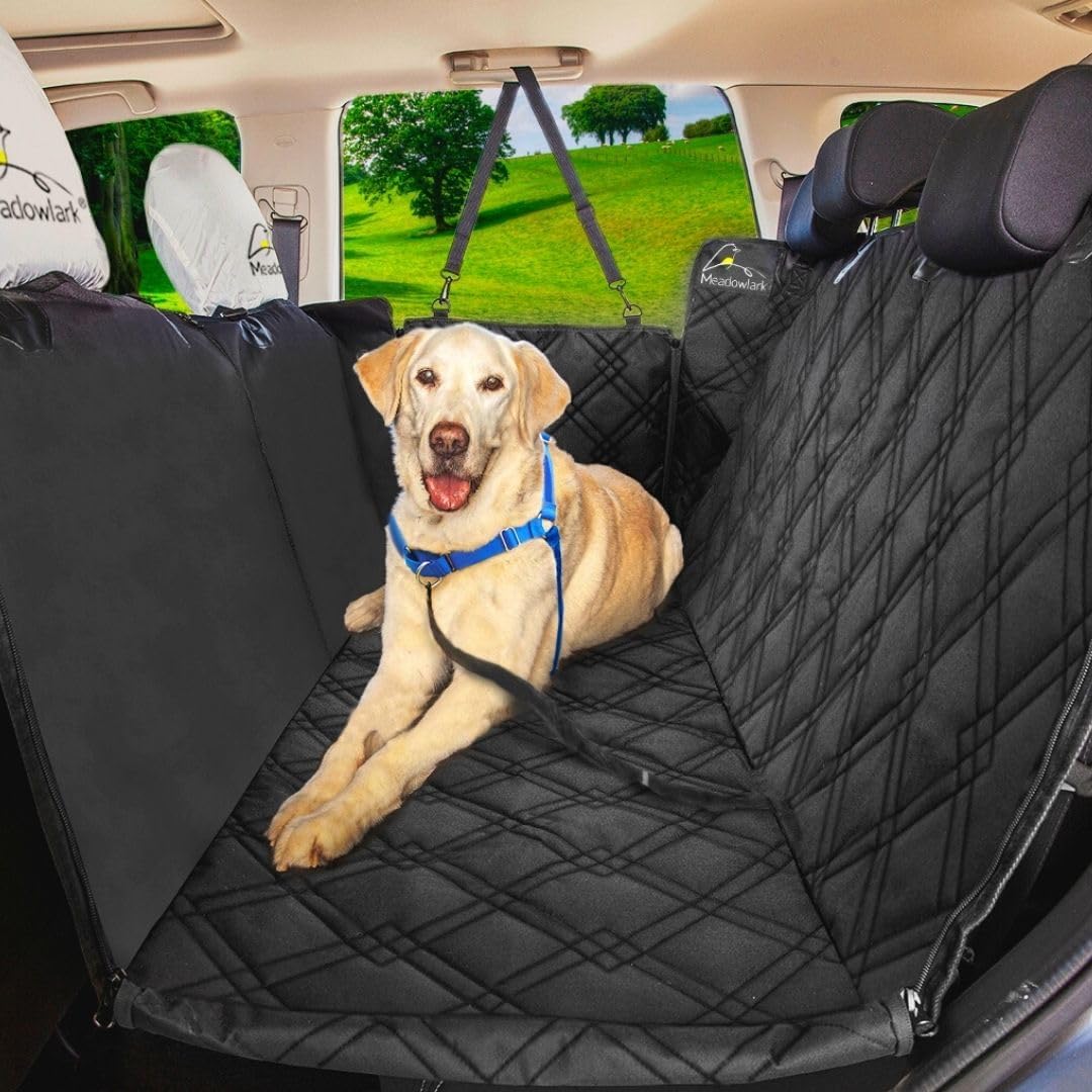 Meadowlark Dog Seat Covers Unique Design & Entire Car Protection-Doors,Headrests & Backseat. Extra