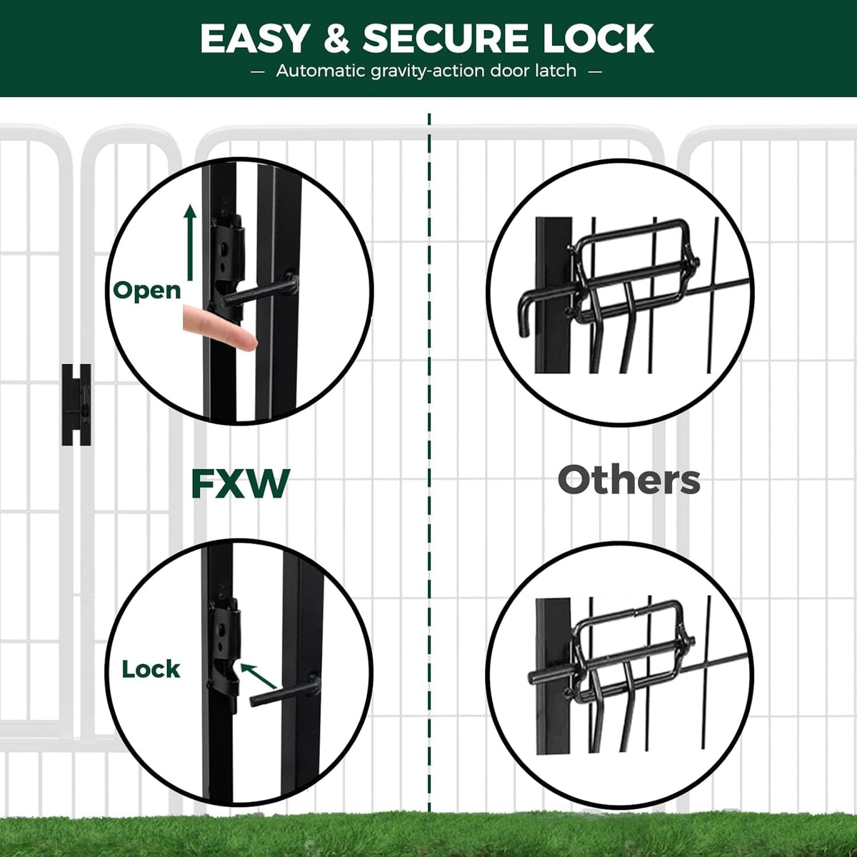FXW Rollick Unleashed Dog Playpen for Indoor, Yard, RV Camping, 50 inch 32 Panels for Large Dogs