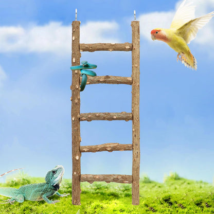 Bird Ladder Toy, Natural Pepper Wood Parrot Ladder, 5-Step Bird Climbing Toys, Bird Chewing Toys