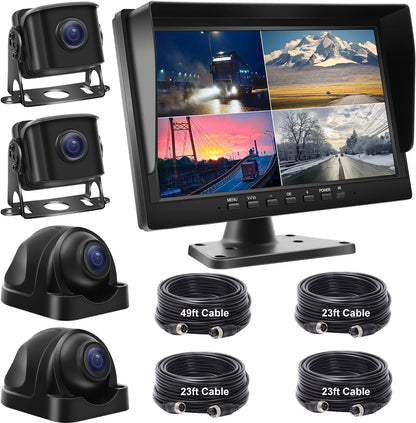 Wired Backup Camera System with 10.1?™â€?IPS Monitor for Truck RV Trailer Bus, Rear View Camera