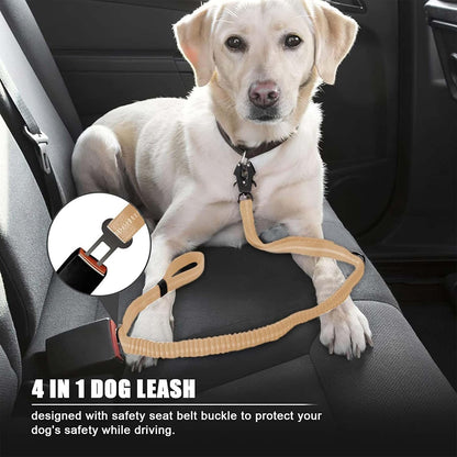Heavy Duty Tactical Bungee Dog Leash, 4-6FT Shock Absorbing Tactical Leash with 2 Padded Handles