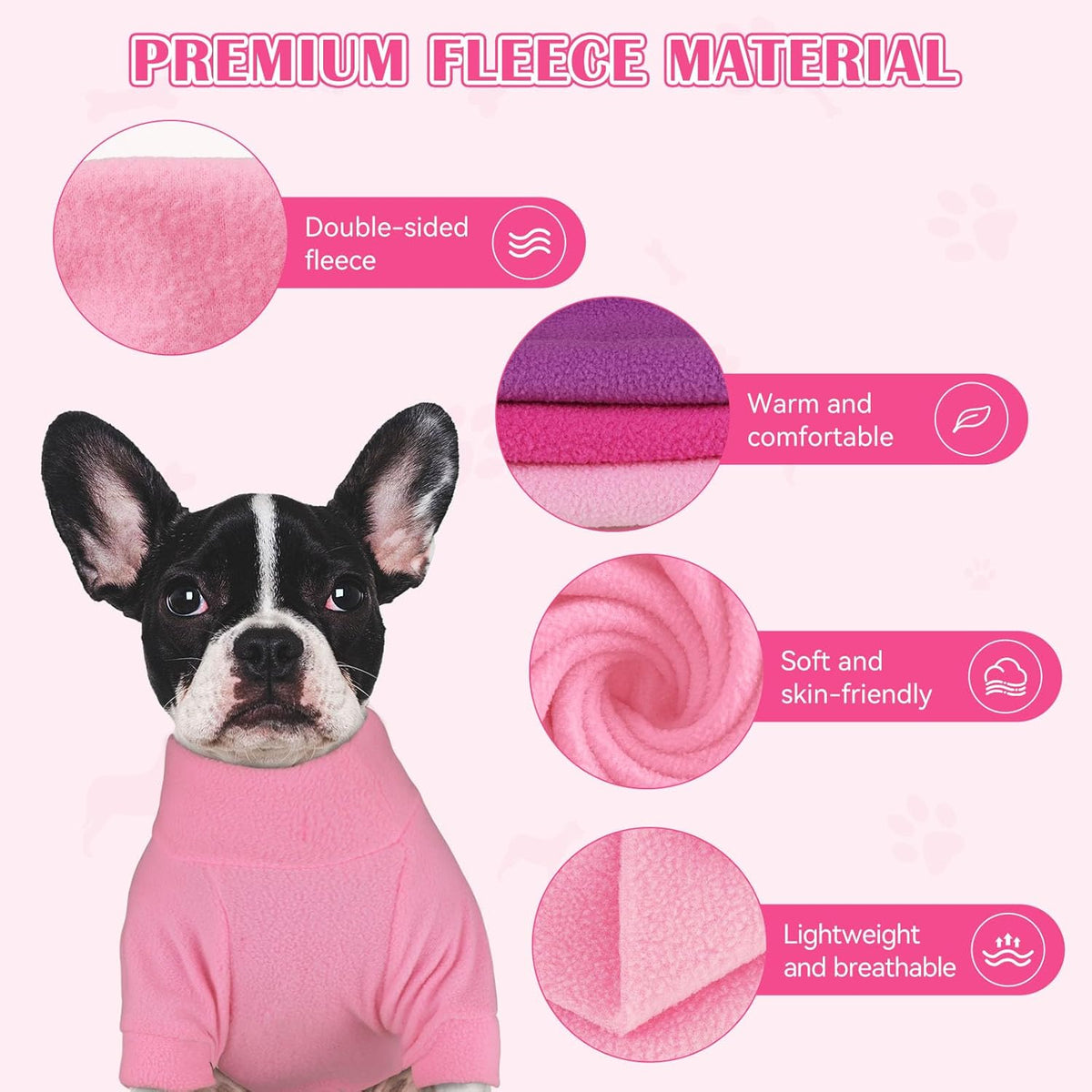3 Pack Dog Sweaters for Large Dogs, Fleece Dog Sweater Large Pet Clothes Turtleneck Soft Warm
