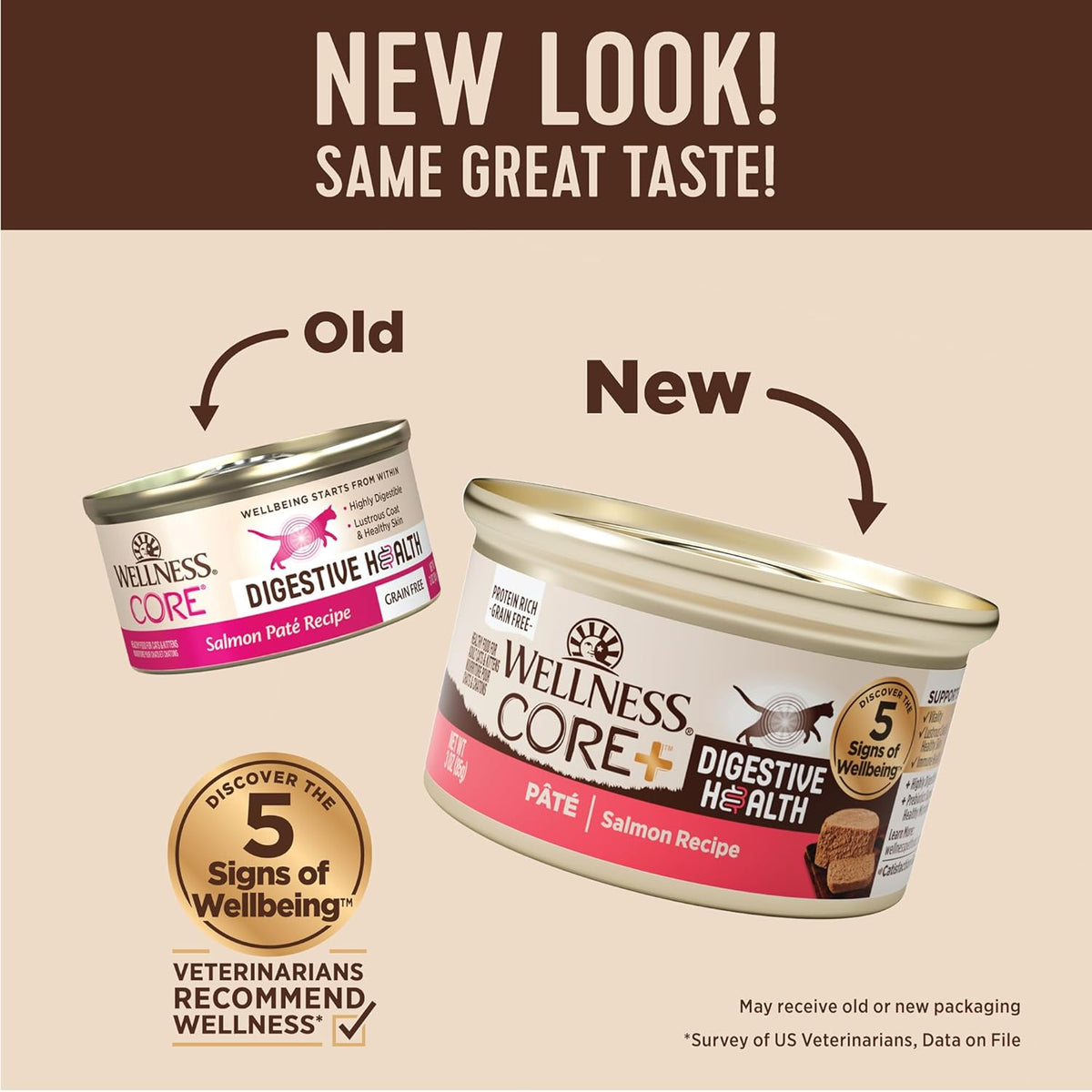 Wellness CORE+ Digestive Health Pate Adult Wet Cat Food, Natural, Protein-Rich, Grain Free, 3
