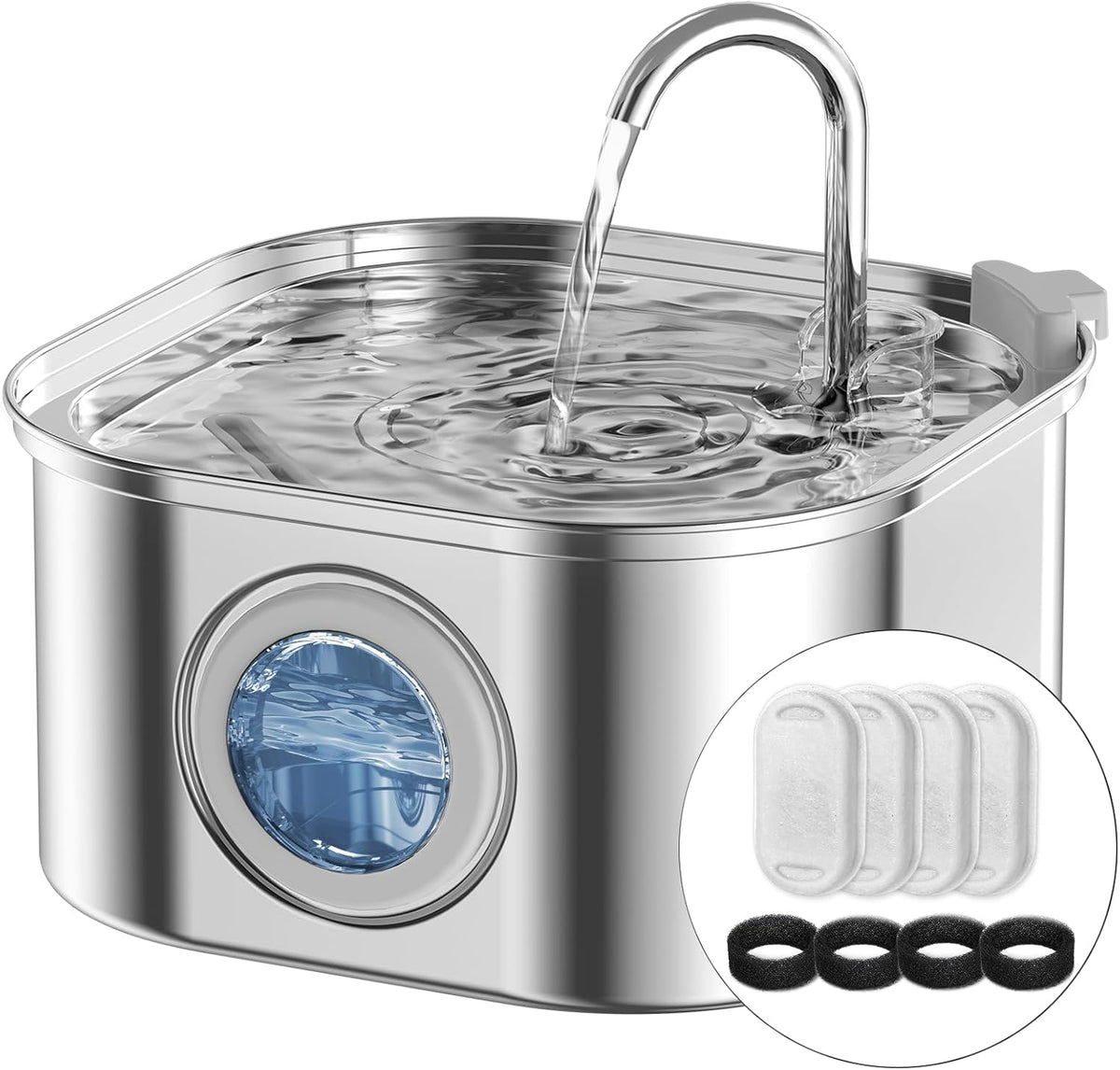 Cat Water Fountain Stainless Steel: 108oz/3.2L Automatic Pet Water Fountain - Dog Water Dispenser