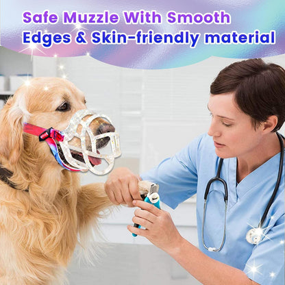 Basket Muzzle - Anti Biting Chewing, Sturdy Lightweight Allows Panting Drinking, Suitable for