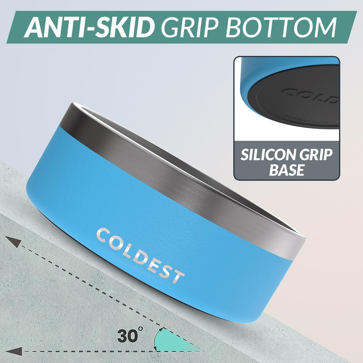 Coldest Dog Bowl - Anti Rust Metal, Non Slip, 3 Layers Insulated Stainless Steel Dog Bowls - Spill