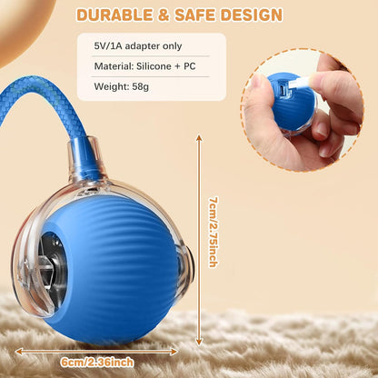 Interactive Cat Toys for Indoor Cats, Rechargeable 360° Automatic Moving Cat Toy for Bored Indoor