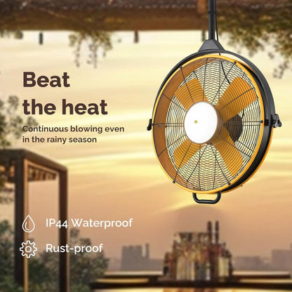 Orison 24.8'' Waterproof Outdoor Ceiling Fan, 6 Speed Ceiling Mounted Plug-In Cord Garage Fan with
