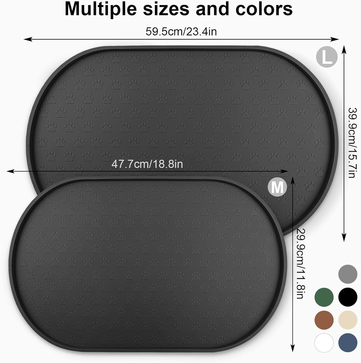KPWACD Pet Feeding Mat for Dogs and Cats, Silicone Dog Placemat Non-Slip Waterproof Bowl Mats