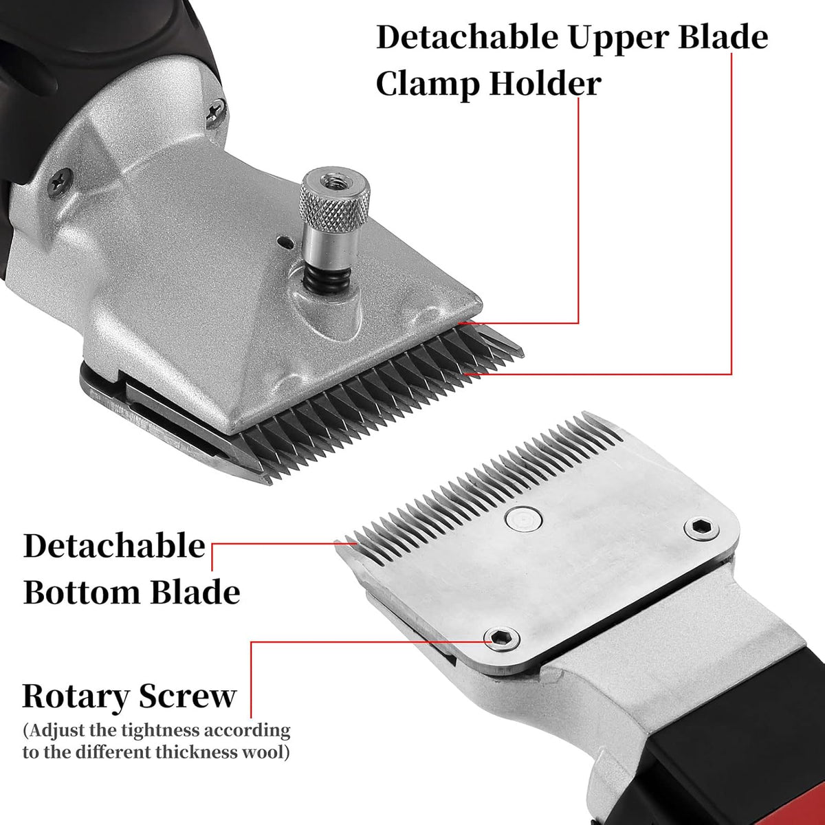 DUCKBOY Heavy Duty Clippers for Thick Coats Animals, 500W Professional Electric Shearing Machine