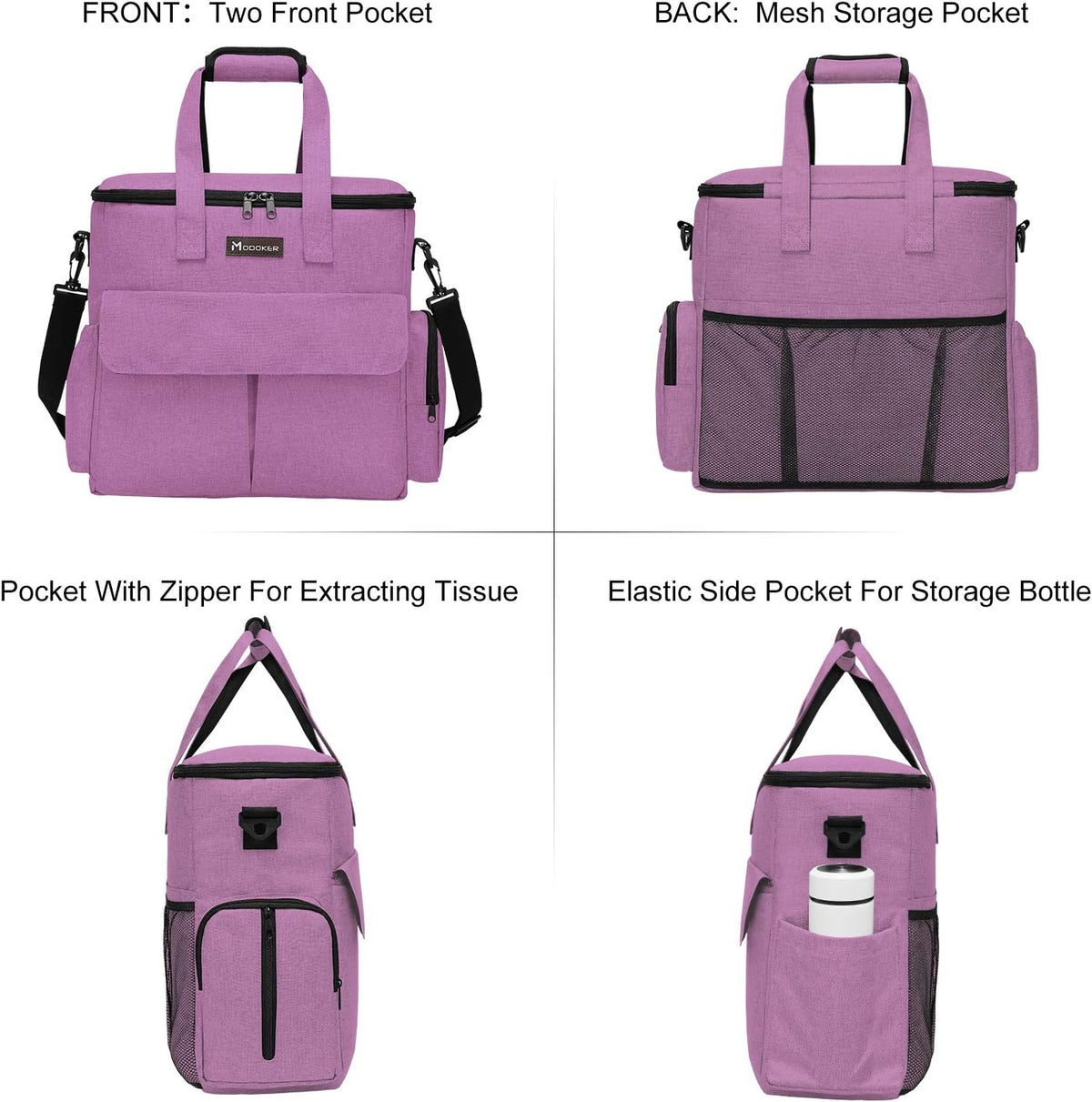 Modoker Dog Food Tote Bag, Airline Approved Pet Gear Travel Set Portable Diaper Accessories