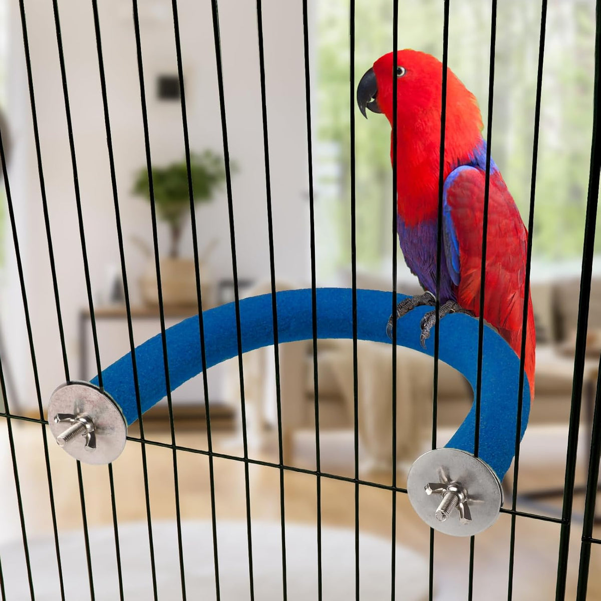 RYPET Parrot Perch Rough-surfaced - Quartz Sands Bird Cage Perches for Medium to Large Bird, U