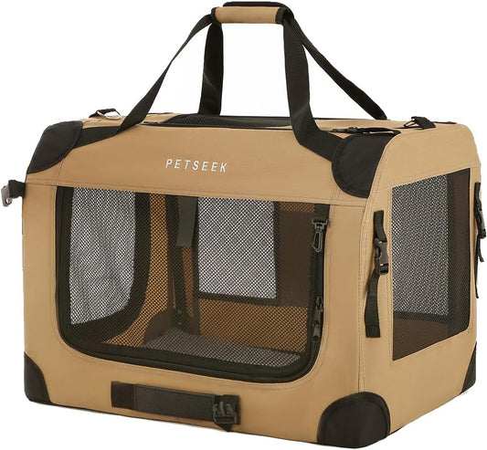 Extra Large Cat Carrier Soft Sided, Portable Small Dog Carrier for 2 Cats, 24"x16.5"x16" Car Travel