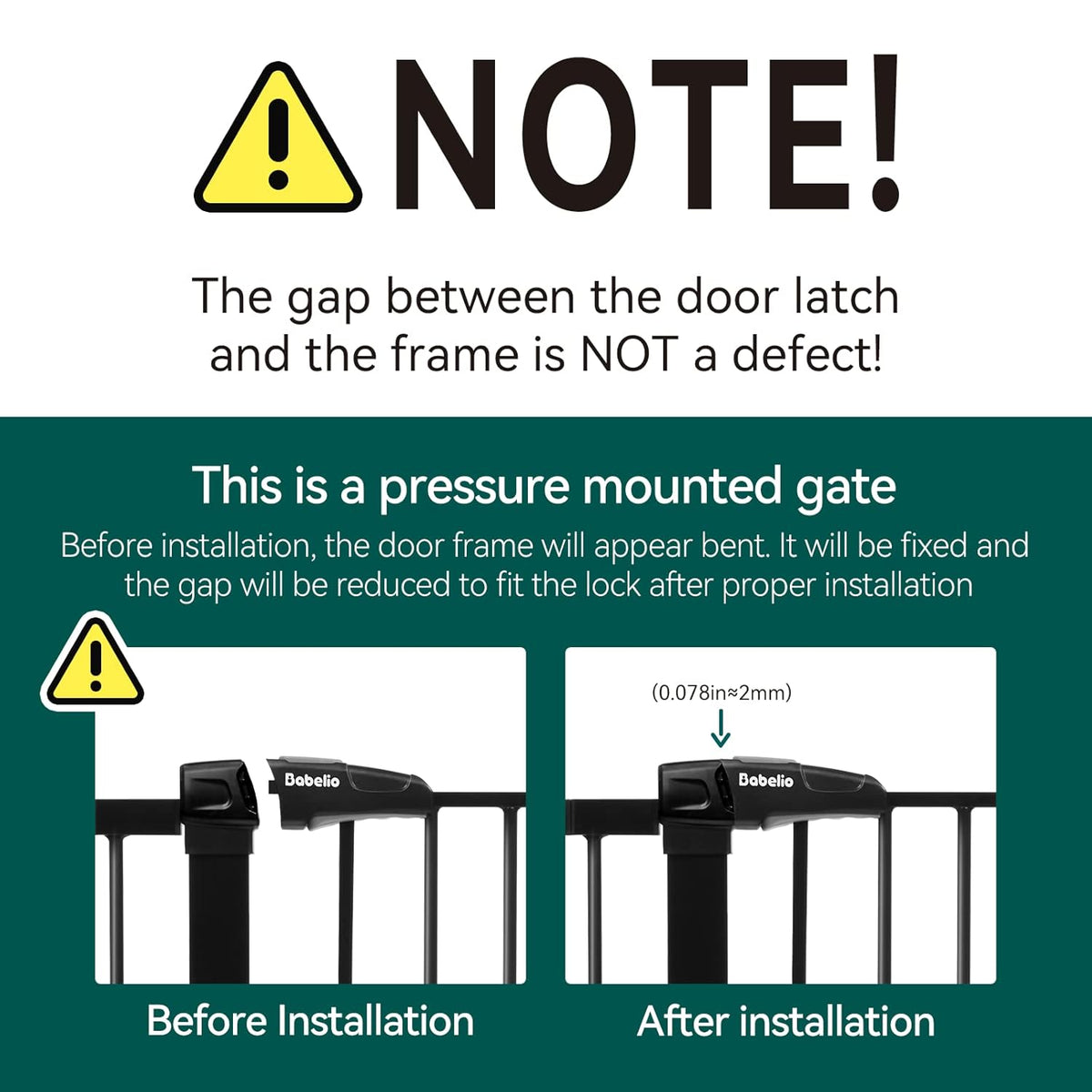 Babelio Metal Baby Gate, 29-48" Auto Close Easy Install Pet Gate, Extra Wide Walk Thru Child Safety