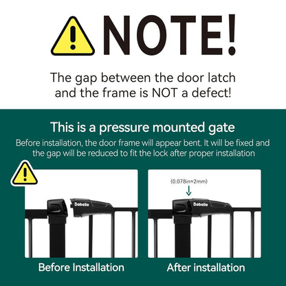 Babelio Metal Baby Gate, 29-48" Auto Close Easy Install Pet Gate, Extra Wide Walk Thru Child Safety