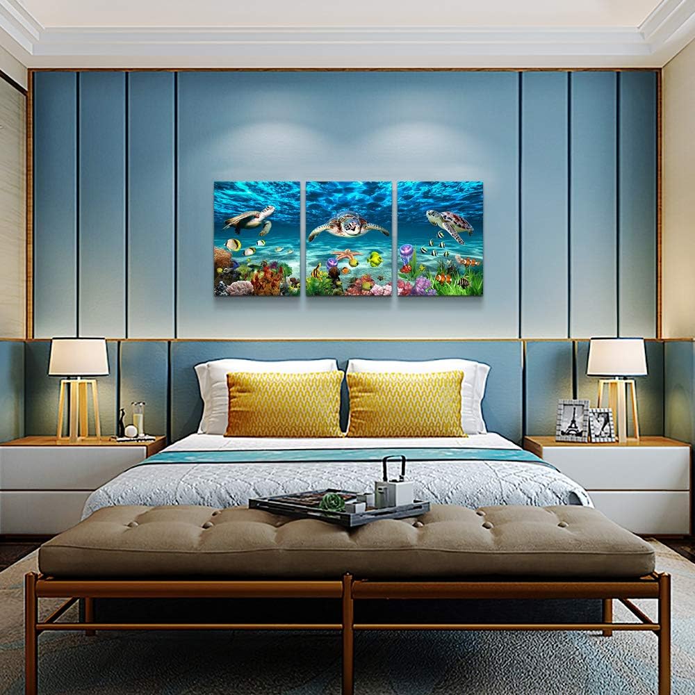 Canvas Wall Art for Living Room Large Size Wall decor for Bedroom Bathroom Wall Decoration blue