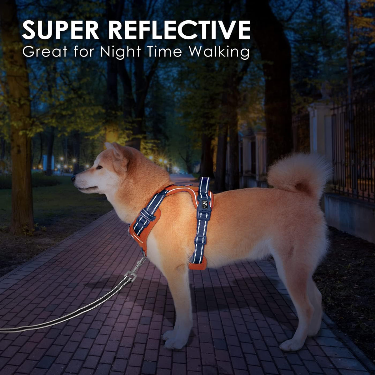 PHOEPET No Pull Dog Harness, Unique Colors Reflective Adjustable Dog Vest, with Soft Training