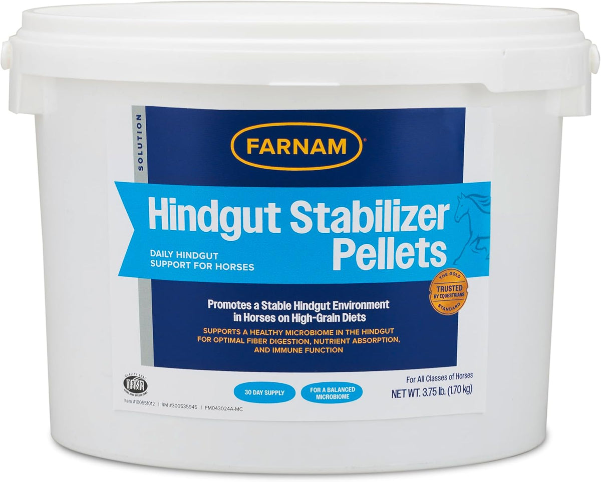 Farnam Hindgut Stabilizer Pellets, Daily Digestive & Immune Supplement for Horses Helps Maintain a