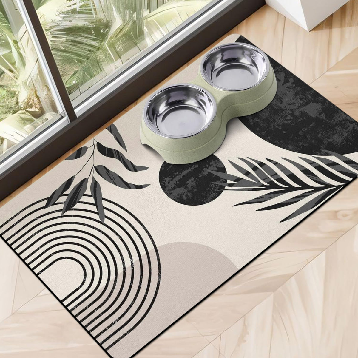Dog Food Mats for Floors Super Absorbent, Pet Cat Food Mat - Non Slip Dog Bowl Mats for Food and