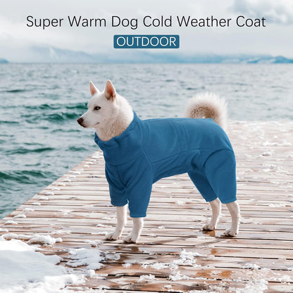 ROZKITCH Fleece Full Body Dog Suit, Pet Windproof Warm Cold Weather Jacket Vest Cozy Jumpsuit