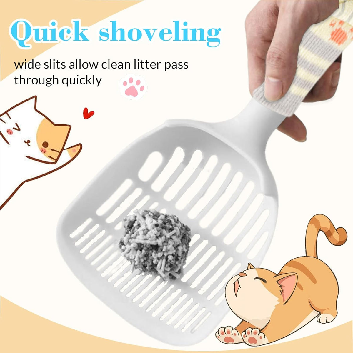 Cat Scooper for Litter Box, Cat Litter Scoop, Kitty Litter Scoop, Cat and Dog Poop Collector, Pet