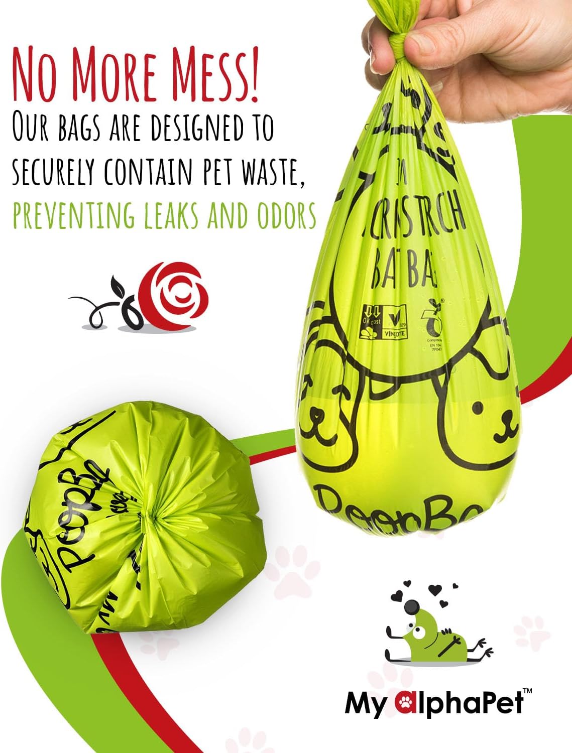 Compostable Dog Poop Bags, Cornstarch Eco-Friendly, HOME COMPOST NF T 51-800, 240 Count, Large Size