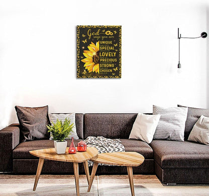 Christian Sunflower Bathroom Pictures Wall Art, Bible Verse Bathroom Wall Decor for Bedroom Office