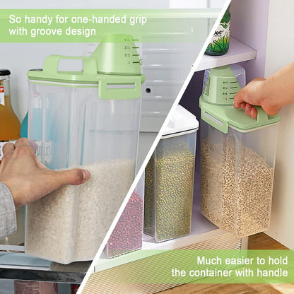 TBMax Rice Container Cereal Storage Container 2 Pack 5 Lbs, Plastic Kitchen Pantry Food Storage