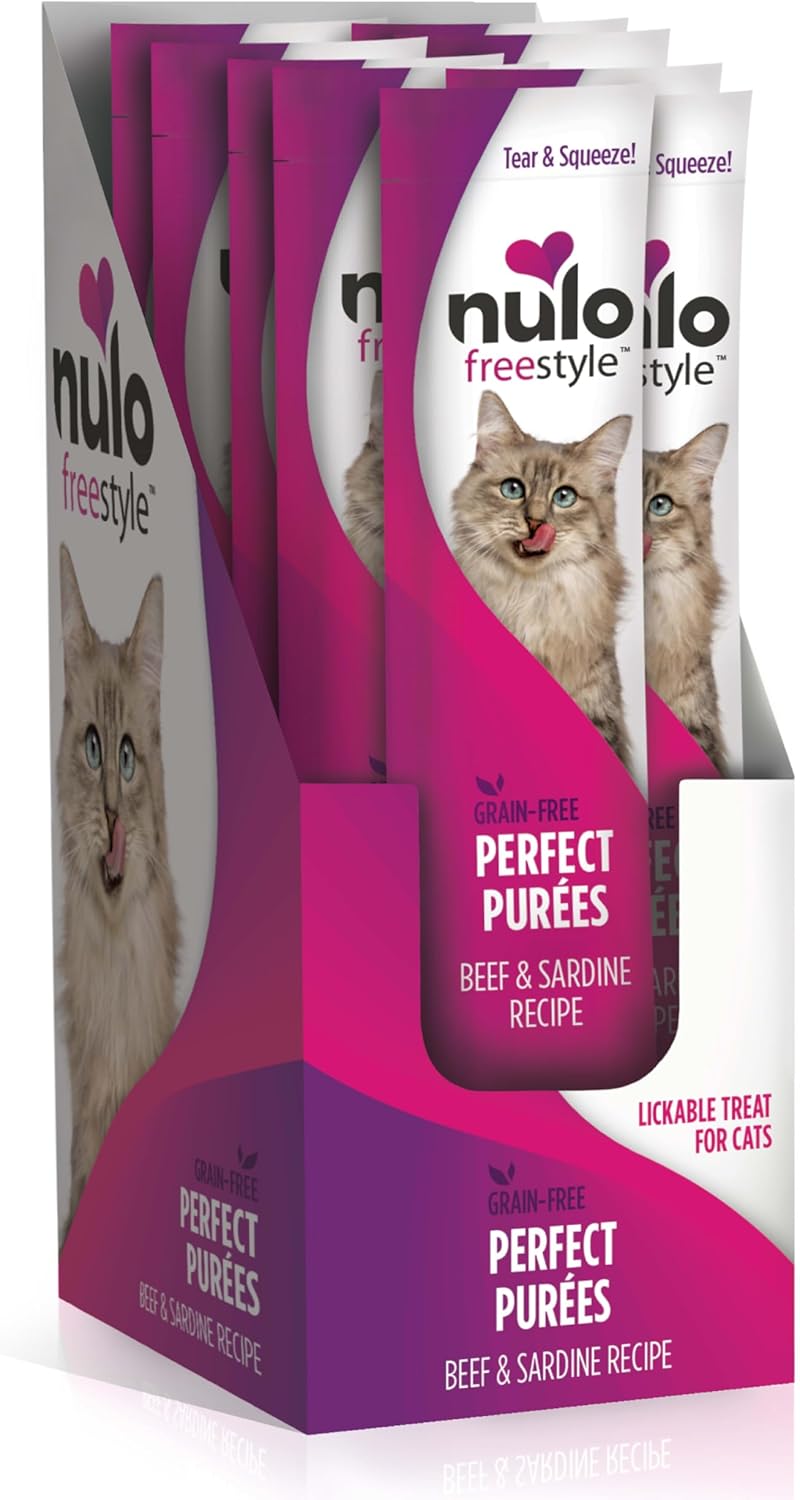Nulo Freestyle Grain-Free Perfect Purees Premium Wet Cat Treats, Squeezable Meal Topper for