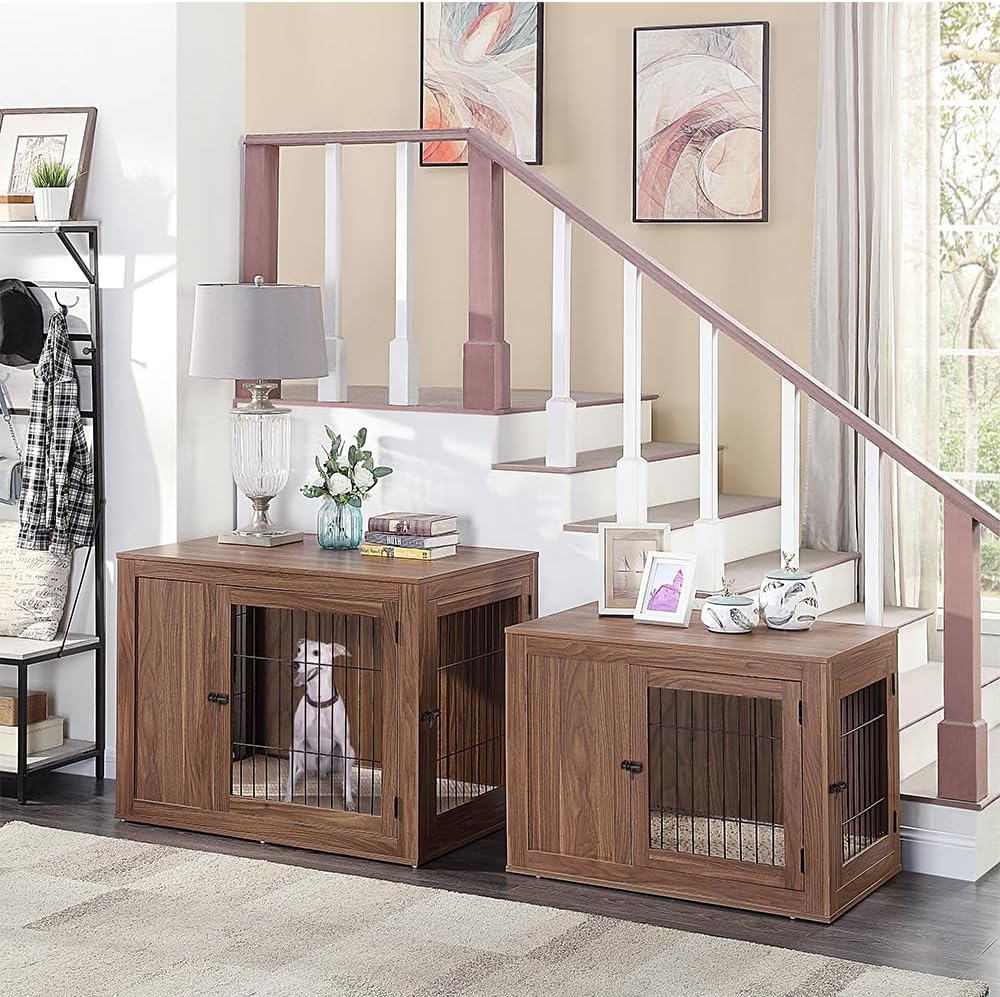 unipaws 38.5 Inch Furniture Style Dog Crate for Medium Large Dogs, Indoor Aesthetic Dog Stuff