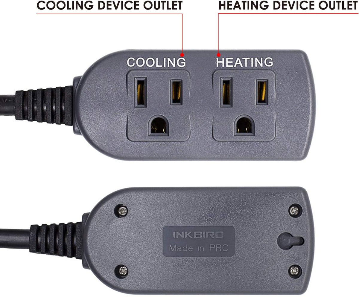 Inkbird ITC308 Freezer Thermostat Heating Cooling Plug Temperature Controller Outlet 110V 1200W