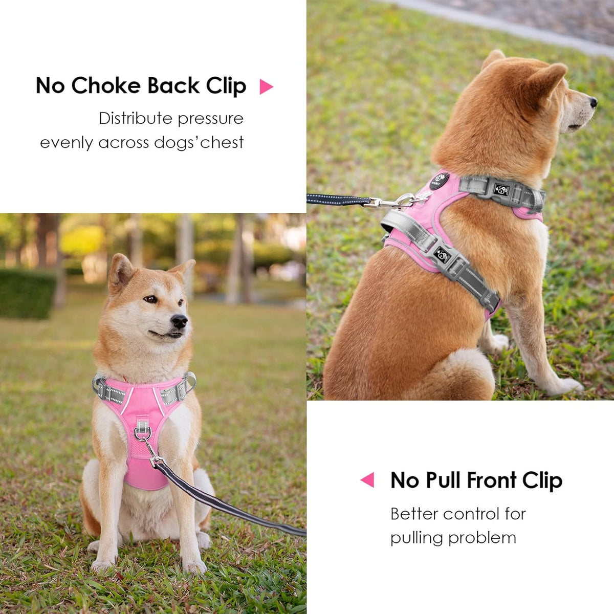 PHOEPET No Pull Dog Harness, Unique Colors Reflective Adjustable Dog Vest, with Soft Training