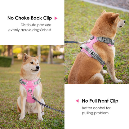 PHOEPET No Pull Dog Harness, Unique Colors Reflective Adjustable Dog Vest, with Soft Training