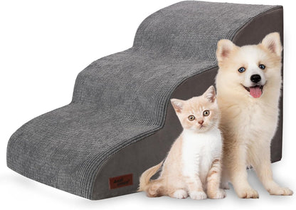 3-Step Dog Ramp and Stairs for Sofa and Chair - Non-Slip Sturdy Pet Steps for Small Dogs and