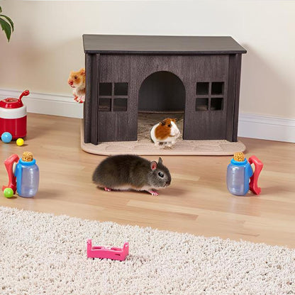 Wooden Guinea Pig House with Windows,Hamster Hideout, Large Size Suitable for Two Guinea Pig